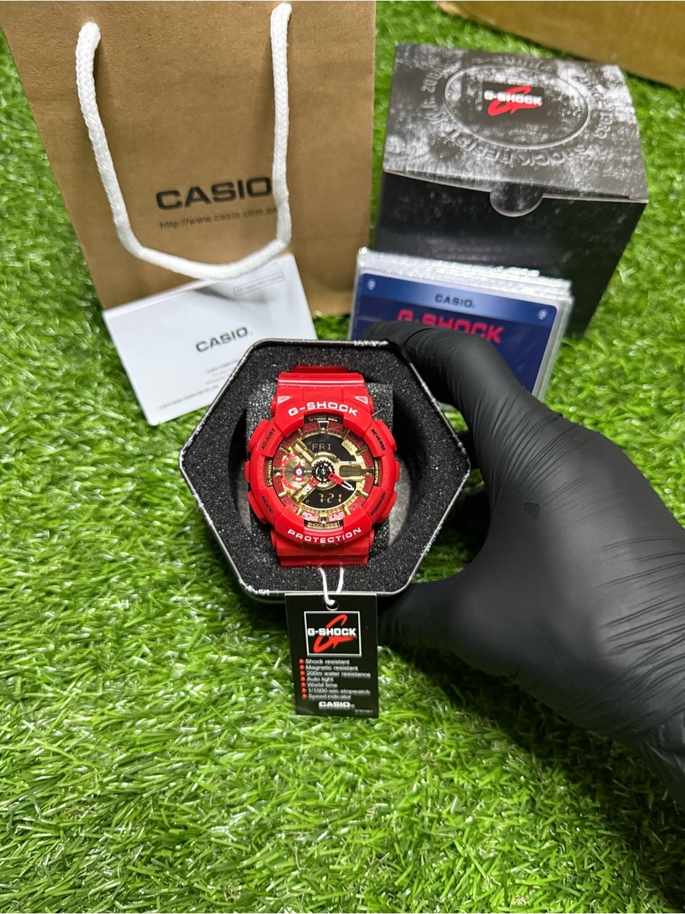 Casio G-Shock Red and Gold Men's Resin Watch